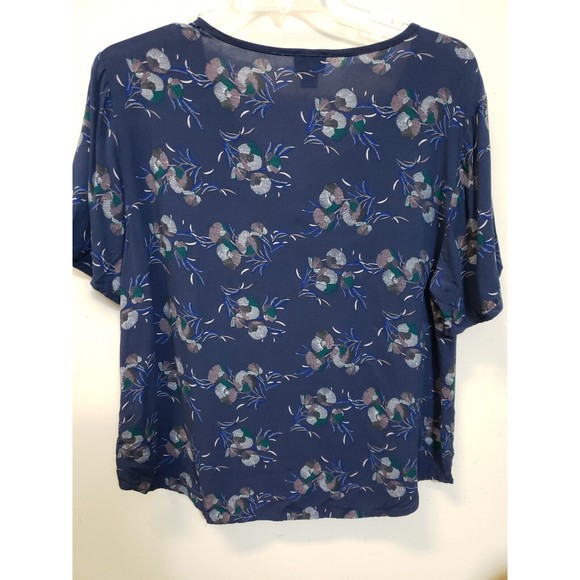 Simply Emma Plus Size 1X Shirt Sleeve Blue with Floral Design Womens 1X - Picture 7 of 7